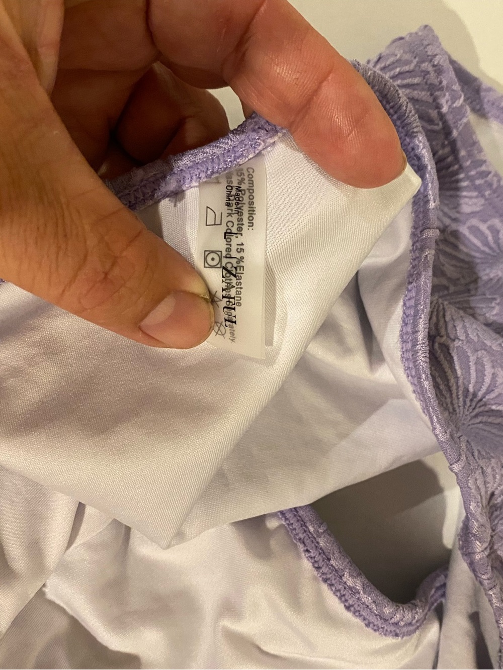 Zaful Lavender Textured High-Waist Bikini Bottom - Picture 3 of 3